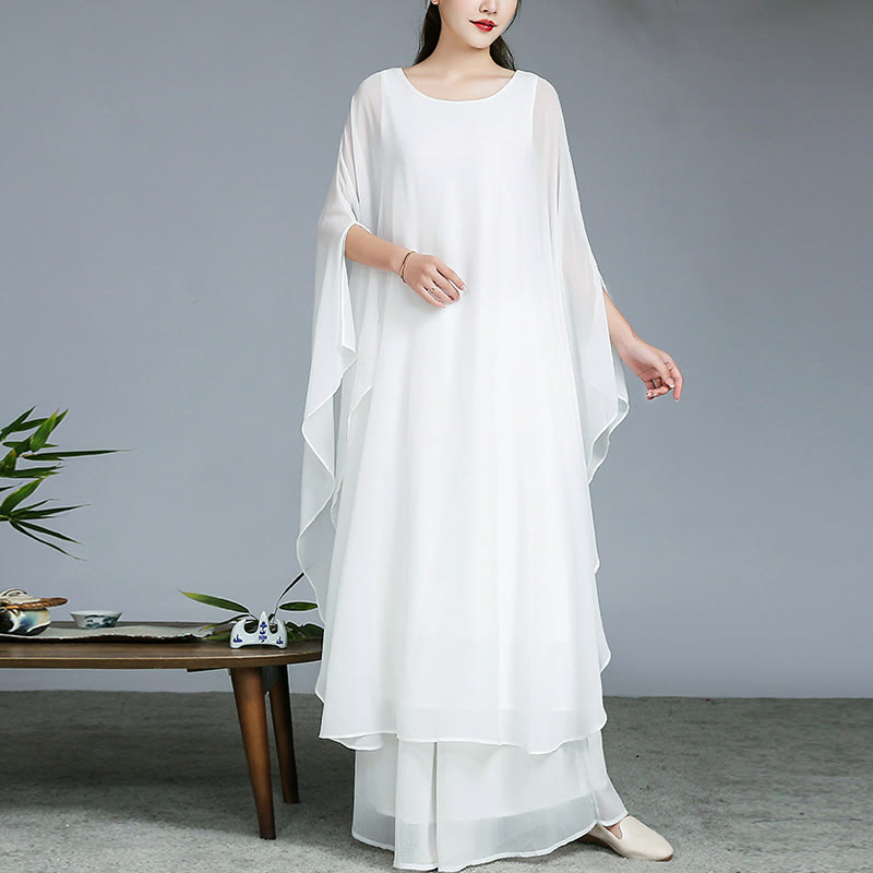 Buddha Stonesのシンプルな柄のミディドレス、ワイドレッグパンツ、瞑想、スピリチュアル、禅の練習、ヨガ、ダンスウェア - image 2