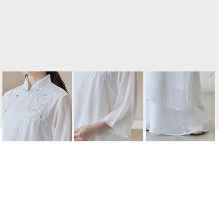 Buddha Stonesの竹製チャイナドレス ミディドレス ワイドレッグパンツ 瞑想 スピリチュアル 禅 練習着 - image 10