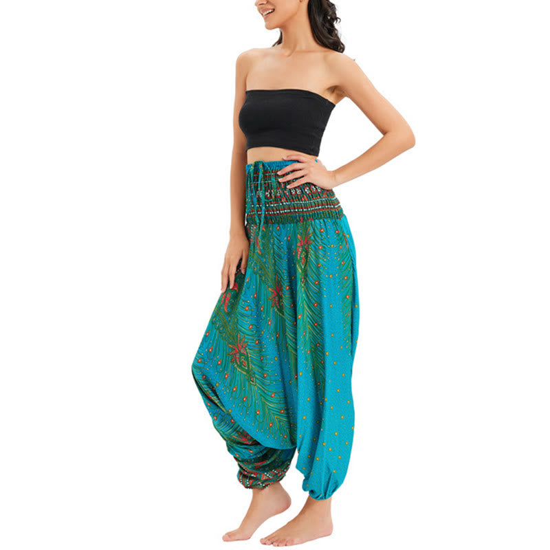 Buddha Stones 2スタイルウェア 孔雀の羽 ルーズスモック ハーレムパンツ ジャンプスーツ ハイウエストパンツ - image 27