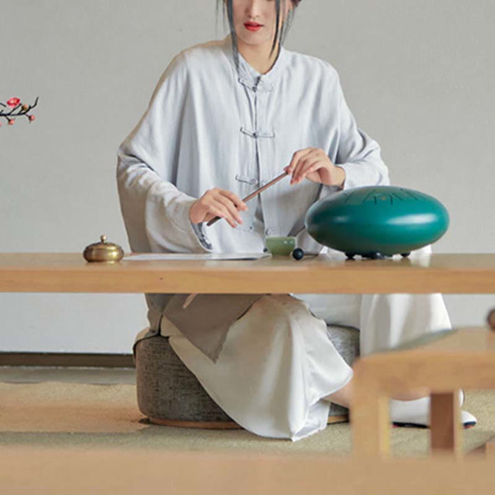 Buddha Stones無地 カエルボタンデザイン シャツ 禅 太極拳 瞑想用 トップス コットンリネン ジャケット - image 9