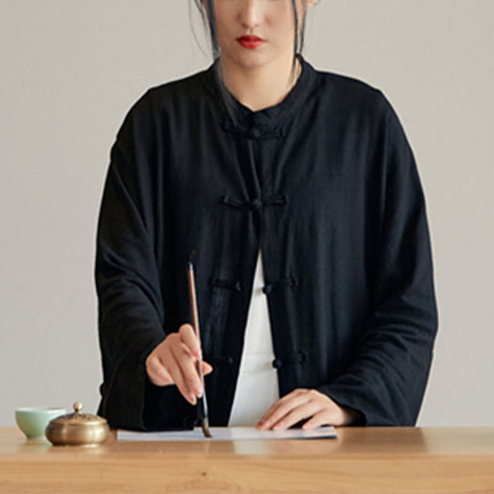 Buddha Stones無地 カエルボタンデザイン シャツ 禅 太極拳 瞑想用 トップス コットンリネン ジャケット - image 25