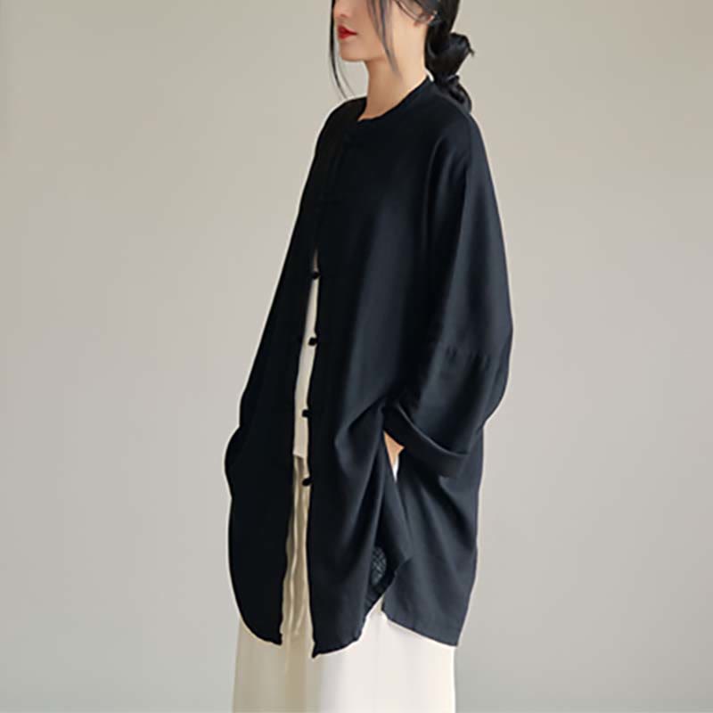 Buddha Stones無地 カエルボタンデザイン シャツ 禅 太極拳 瞑想用 トップス コットンリネン ジャケット - image 27