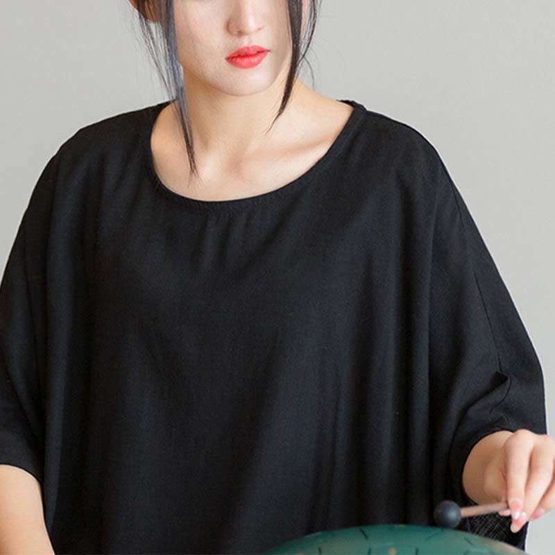 Buddha Stones無地 七分袖 トップス ルーズTシャツ - image 21