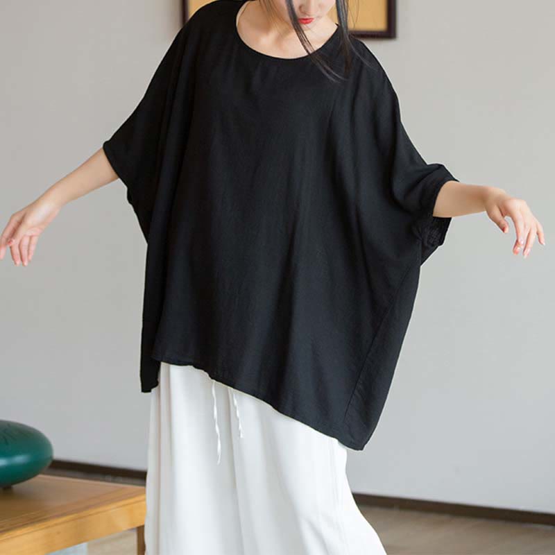 Buddha Stones無地 七分袖 トップス ルーズTシャツ - image 23