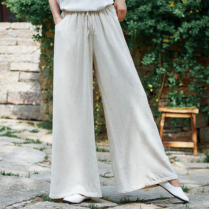 Buddha Stones無地 ワイドレッグパンツ ダンス レディース ヨガパンツ ポケット付き - image 1