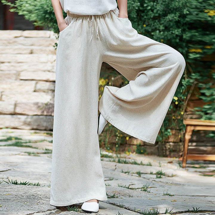 Buddha Stones無地 ワイドレッグパンツ ダンス レディース ヨガパンツ ポケット付き - image 2