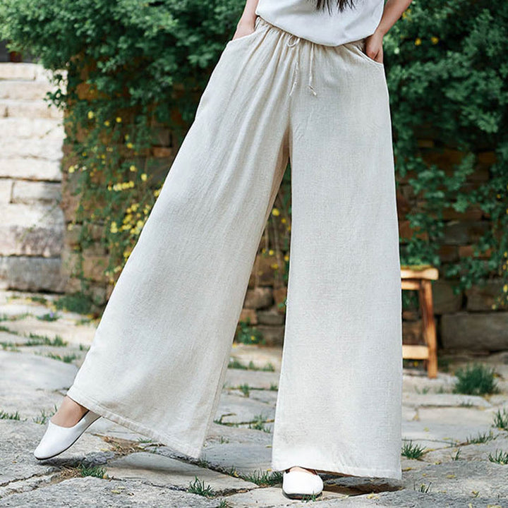 Buddha Stones無地 ワイドレッグパンツ ダンス レディース ヨガパンツ ポケット付き - image 3