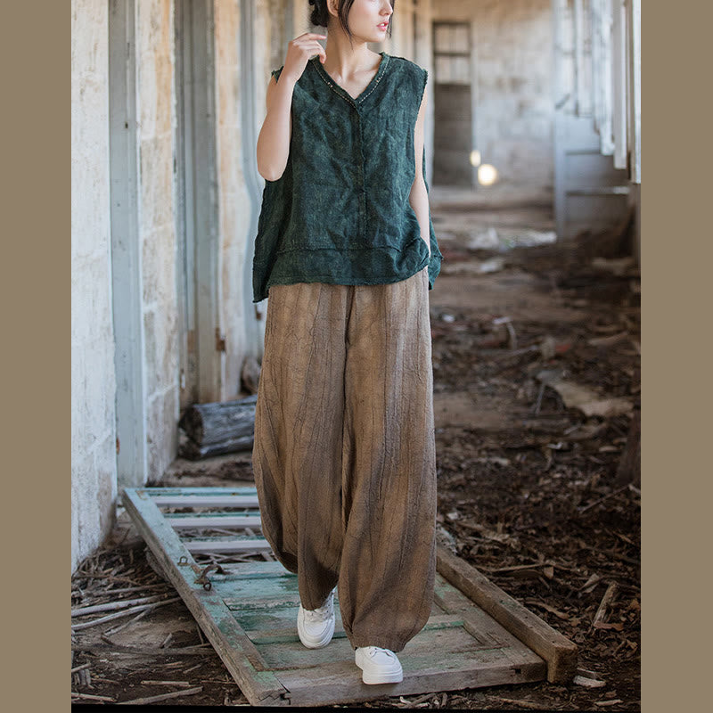 Buddha Stonesレトロ タイダイ ハーレムパンツ カジュアル レディース ヨガパンツ ポケット付き - image 25