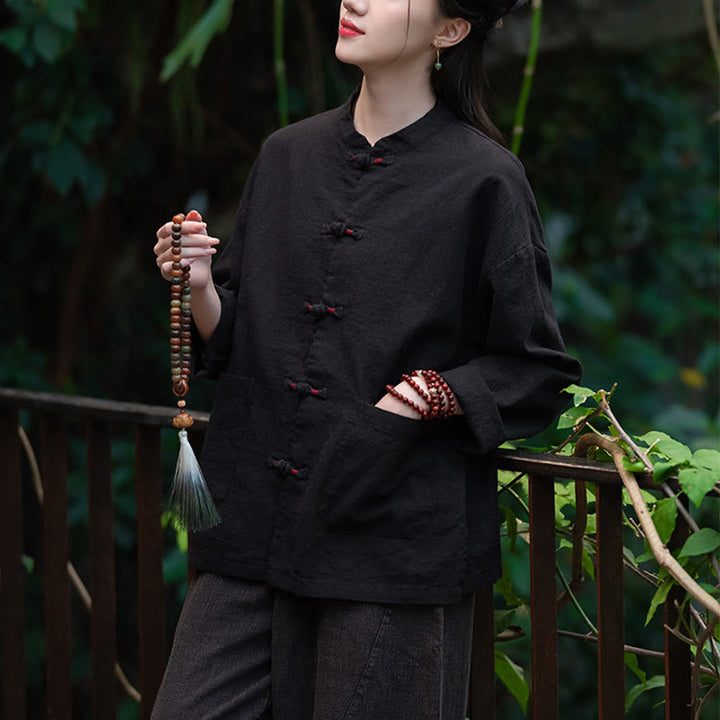 Buddha Stonesのカエルボタンシャツ 禅瞑想用トップス コットンリネンジャケット - image 14