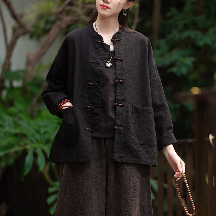 Buddha Stonesのカエルボタンシャツ 禅瞑想用トップス コットンリネンジャケット - image 13