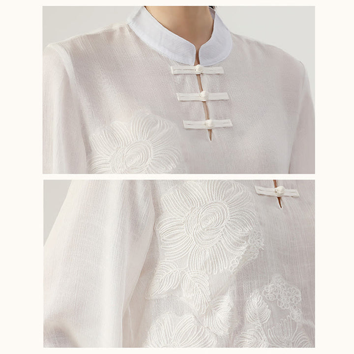 Buddha Stones 2点セット 長袖 カエルボタン 瞑想 祈り 禅 練習 太極拳 ユニフォーム 衣類 レディース セット