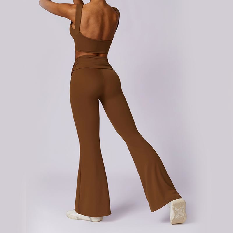 Buddha Stonesノースリーブ バックレス ストラップ タンクトップ ブラ フレアパンツ スポーツ フィットネス ヨガ - image 76