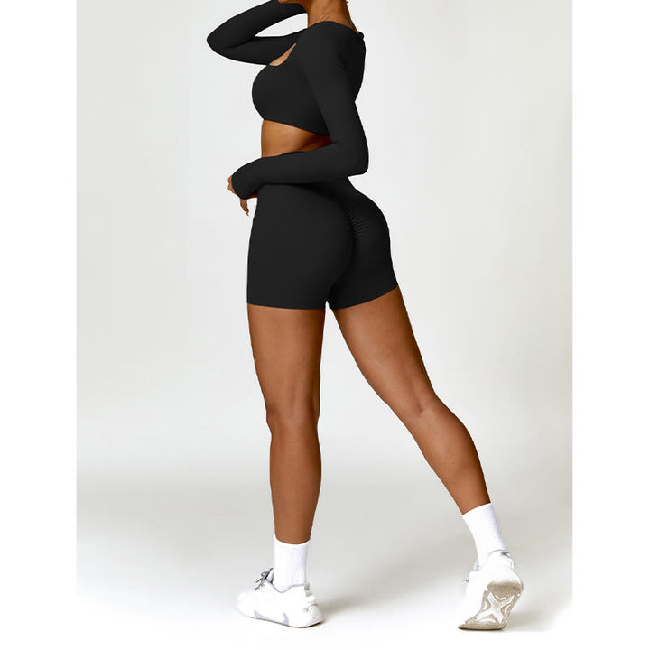 Buddha Stonesジム スポーツ ヨガ バックレス ブラ クロップ タンクトップ ショーツ - image 6