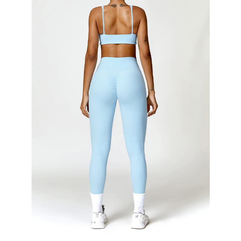 Buddha Stonesジム スポーツ ヨガ バックレス ブラ クロップ タンクトップ ショーツ - image 19