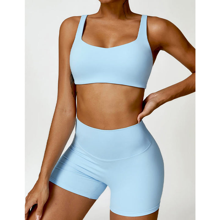 Buddha Stonesジム スポーツ ヨガ バックレス ブラ クロップ タンクトップ ショーツ - image 13