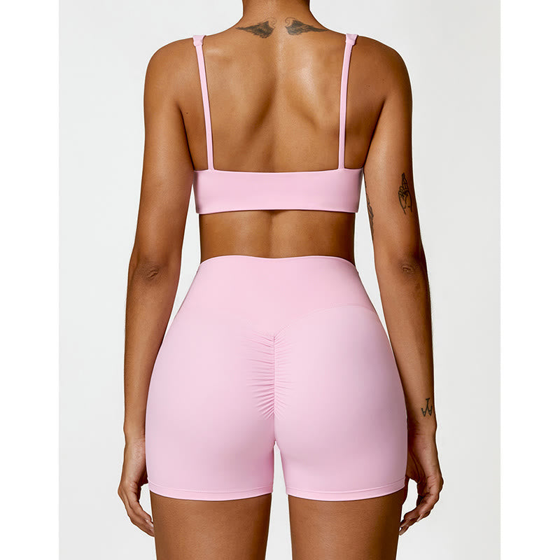 Buddha Stonesジム スポーツ ヨガ バックレス ブラ クロップ タンクトップ ショーツ - image 40