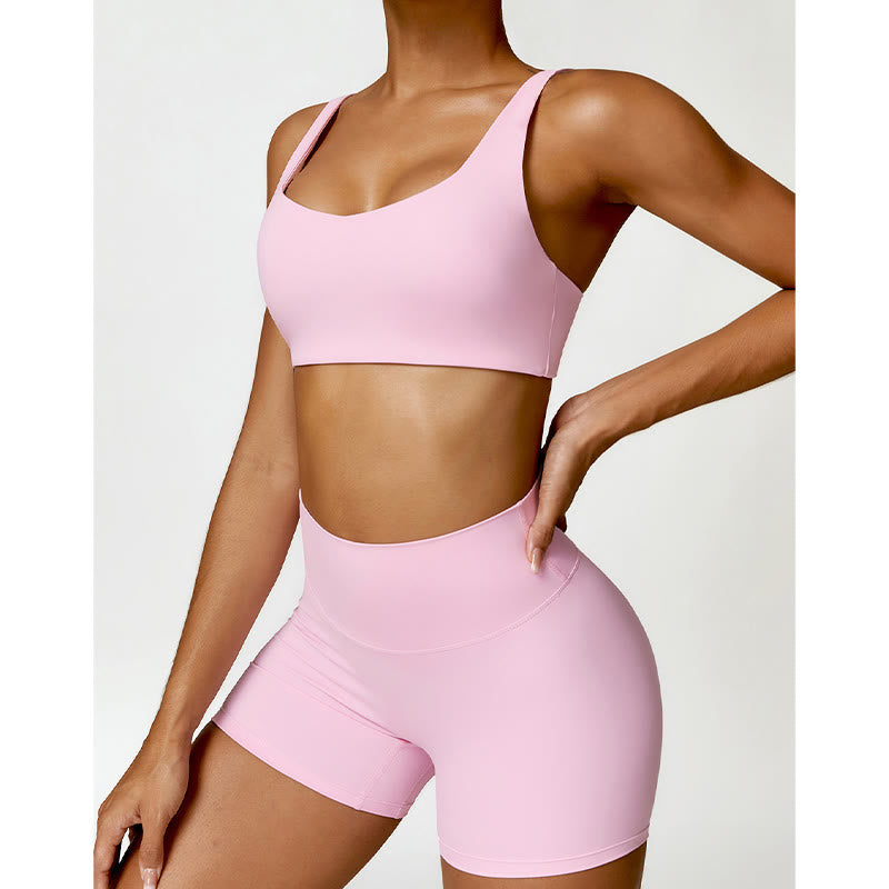 Buddha Stonesジム スポーツ ヨガ バックレス ブラ クロップ タンクトップ ショーツ - image 38