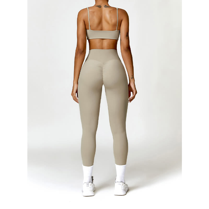 Buddha Stonesジム スポーツ ヨガ バックレス ブラ クロップ タンクトップ ショーツ - image 60