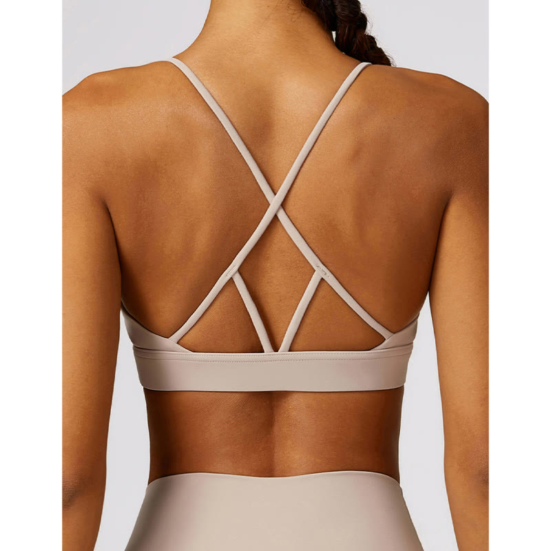 Buddha Stonesジム スポーツ ヨガ バックレス ブラ クロップ タンクトップ 通気性 ショーツ