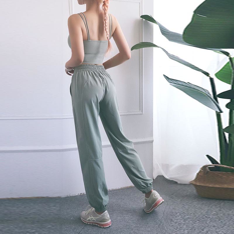 Buddha Stonesハイウエスト フィットネス ヨガ スポーツ ジョガー トラックパンツ ポケット付き スウェットパンツ