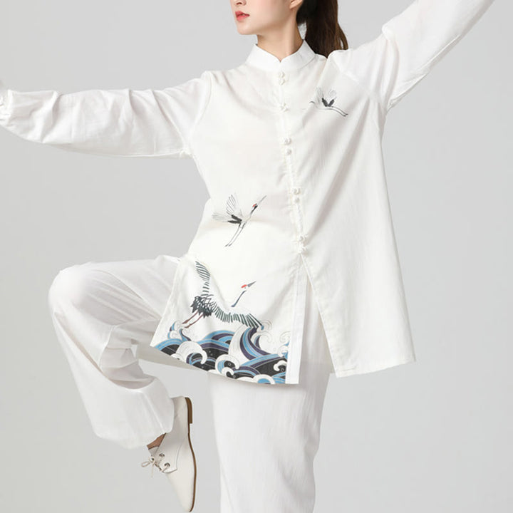 Buddha Stones白鶴 海 コットンリネン 瞑想 祈り スピリチュアル 禅 太極拳 気功 練習用 衣類 セット