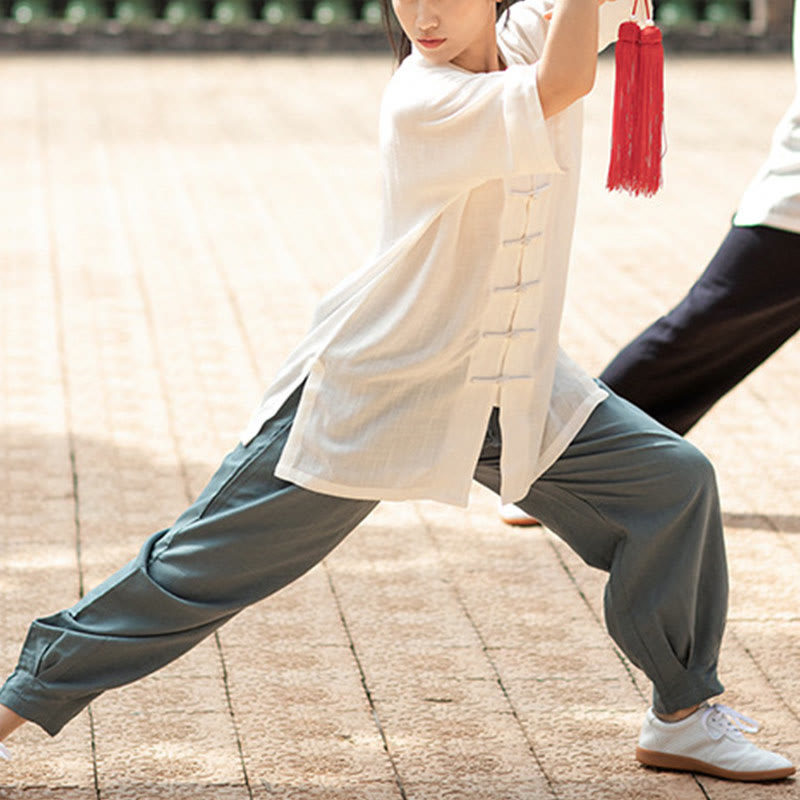 Buddha Stones無地 カエルボタン 瞑想 祈り スピリチュアル 禅 太極拳 気功 練習 ユニセックス 服セット