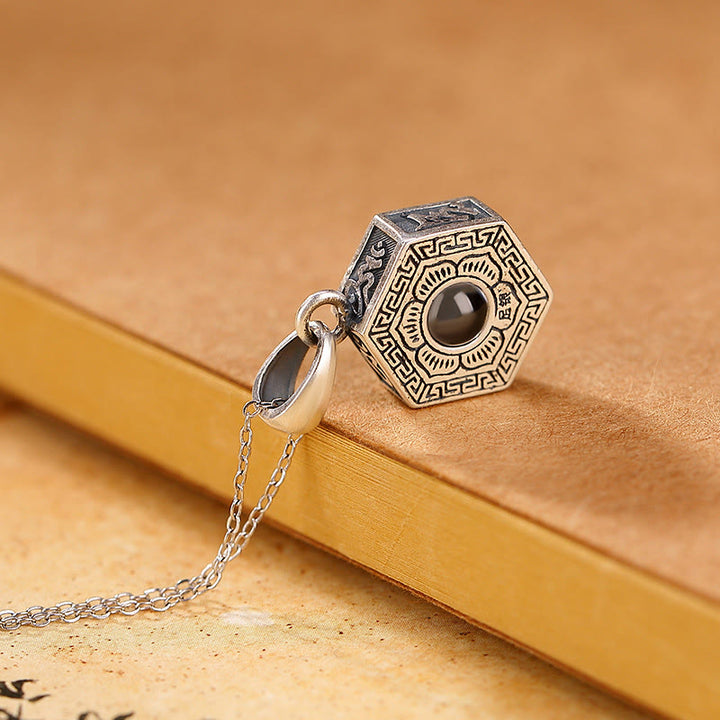 Buddha Stones990 スターリングシルバー チベットオーム・マニ・パドメ・フムロータスラブプロジェクションネックレスペンダント - image 2