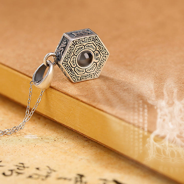 Buddha Stones990 スターリングシルバー チベットオーム・マニ・パドメ・フムロータスラブプロジェクションネックレスペンダント - image 6