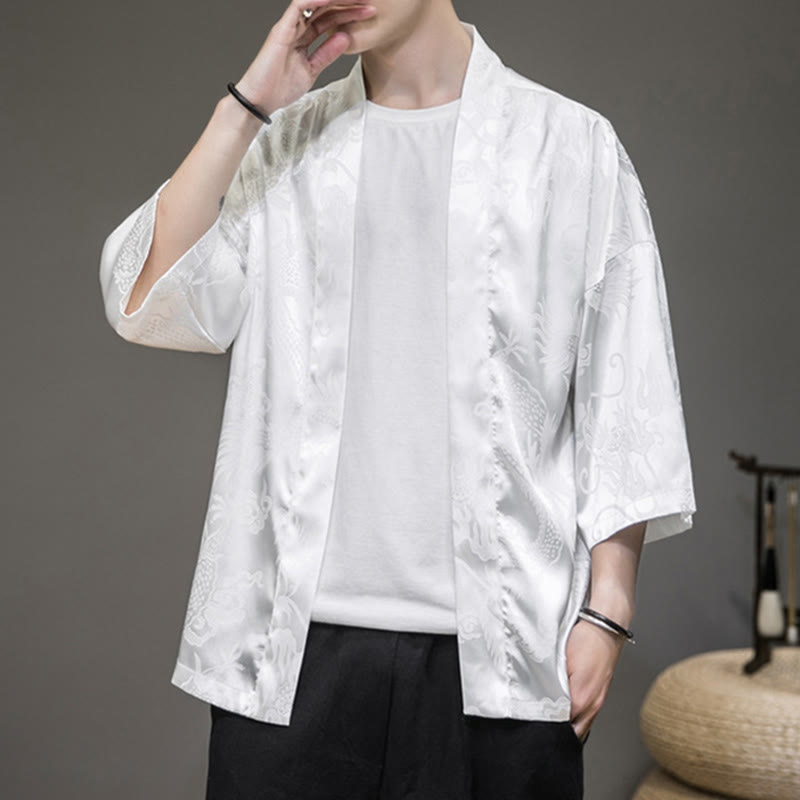 Buddha Stones中国龍 オープンフロントジャケット メンズ 着物 - image 4