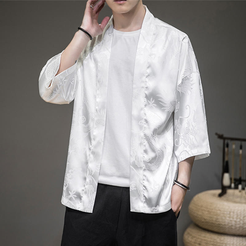 Buddha Stones中国龍 オープンフロントジャケット メンズ 着物 - image 3