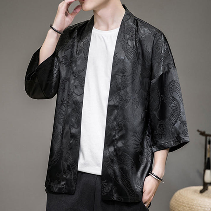 Buddha Stones中国龍 オープンフロントジャケット メンズ 着物 - image 13