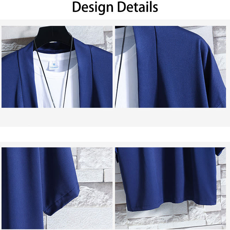 Buddha Stones無地オープンフロントジャケットメンズ着物 - image 24