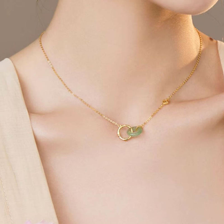 Buddha Stones925スターリングシルバー 天然グリーンアベンチュリン平和のお守りチャーム竹コイン 繁栄のネックレスペンダント - image 5