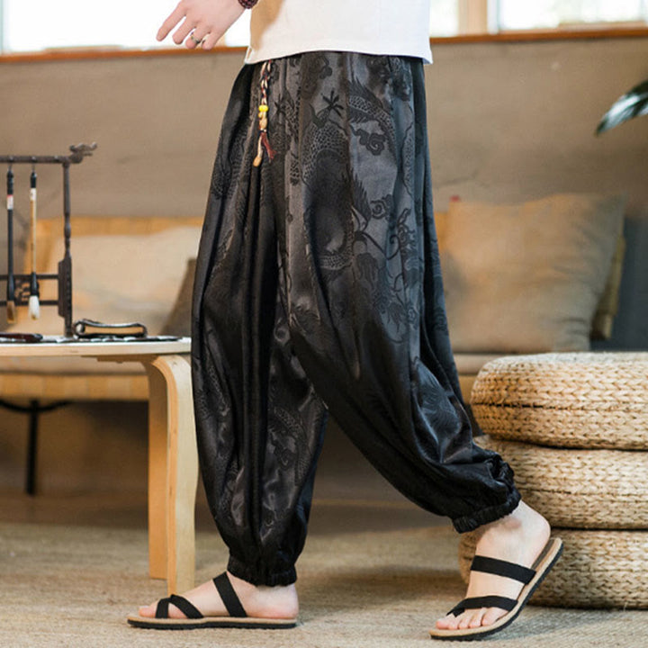 Buddha Stones ゆったりシルエット メンズ ハーレムパンツ ポケット付き