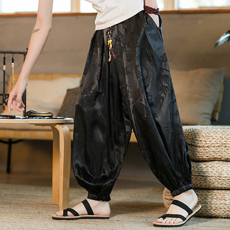 Buddha Stones ゆったりシルエット メンズ ハーレムパンツ ポケット付き