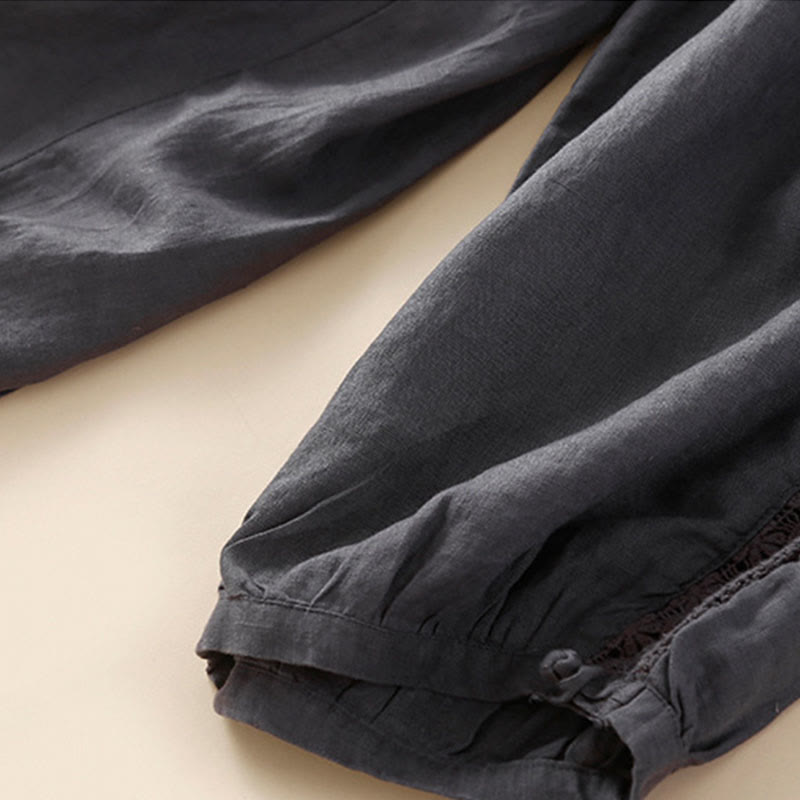 Buddha Stones無地フラワー ルーズドローストリング ハーレムパンツ ポケット付き - image 19