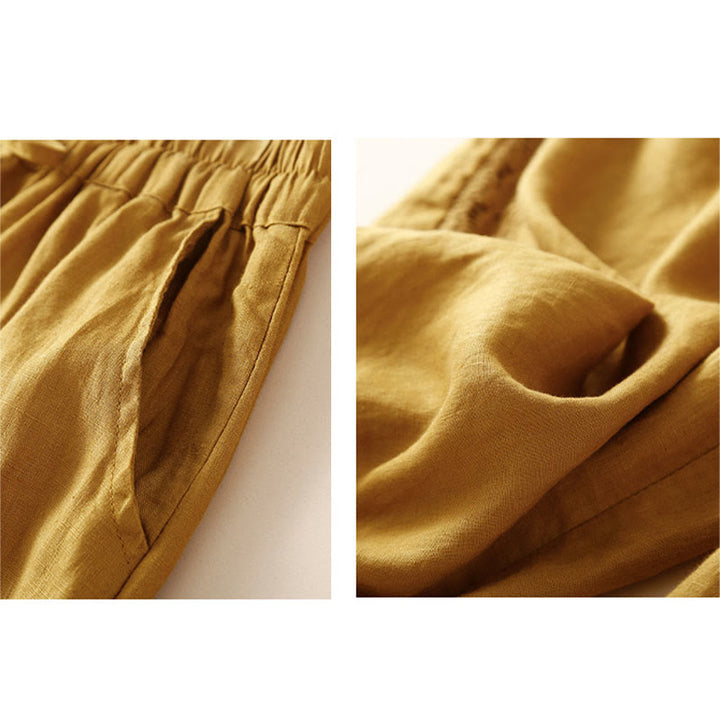 Buddha Stones無地フラワー ルーズドローストリング ハーレムパンツ ポケット付き - image 34