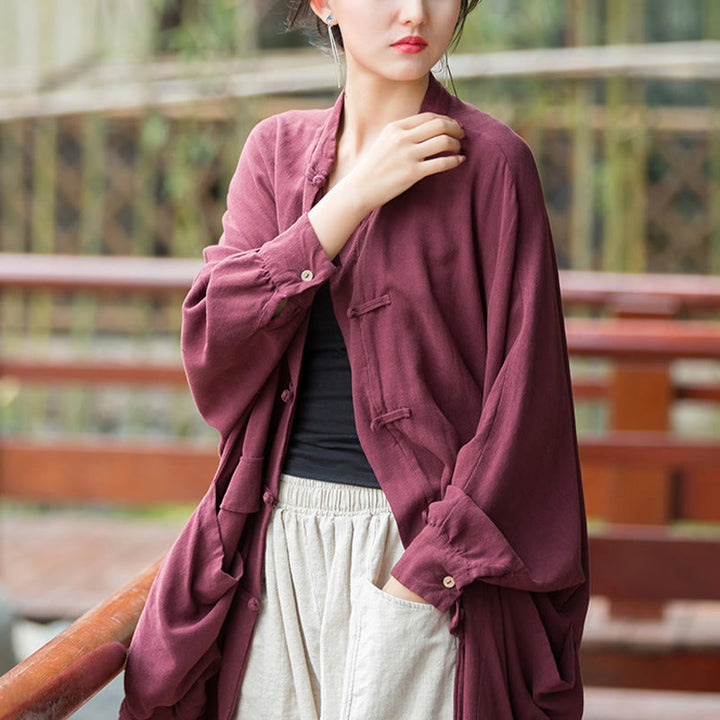 Buddha Stonesカエルボタン 長袖 禅瞑想 オープンフロント ジャケット ポケット付き - image 5