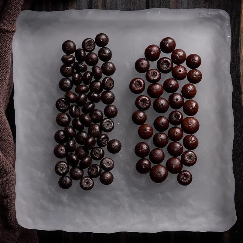 Buddha Stones天然チベット 108 個入りMalaビーズ 紫菩提樹 和田翡翠 銅製 ドルジェ 平和ブレスレット