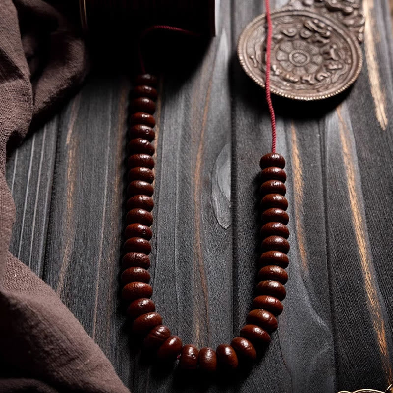 Buddha Stones天然チベット 108 個入りMalaビーズ 紫菩提樹 和田翡翠 銅製 ドルジェ 平和ブレスレット