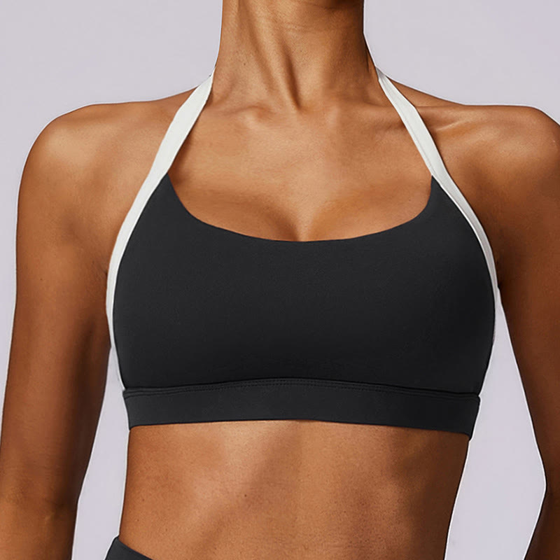 Buddha Stones無地 ホルターネック ブラ 長袖 クロップ タンクトップ パンツ スポーツ フィットネス ジム ヨガ 衣装