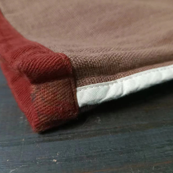 Buddha Stonesオレンジ牡丹花コットンリネンフロッグボタンオープンフロントジャケット ポケット付き - image 12