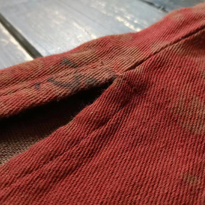 Buddha Stonesオレンジ牡丹花コットンリネンフロッグボタンオープンフロントジャケット ポケット付き - image 10