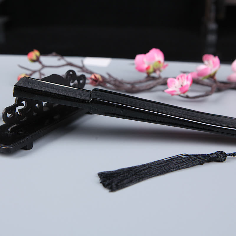 Buddha Stones桜 さくら 椿 手持ち シルク 竹 扇子 21cm