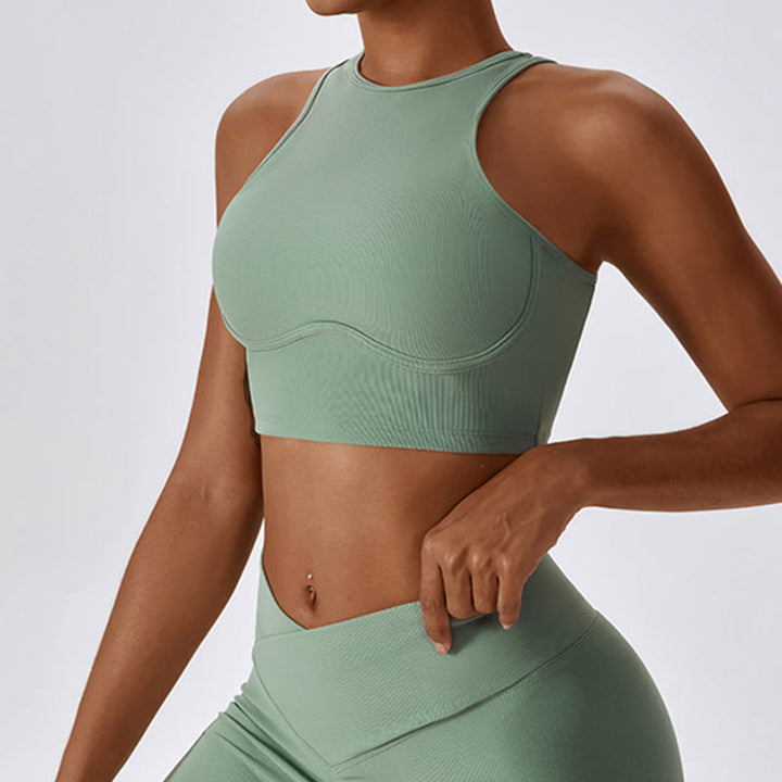 Buddha Stonesノースリーブ クロップ タンクトップ フレアパンツ スポーツ フィットネス ヨガ