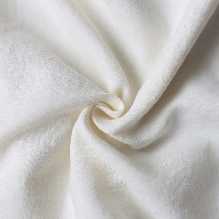 Buddha Stonesフラワージャカードミディドレス 長袖コットンリネンドレス ワイドレッグパンツ ポケット付き