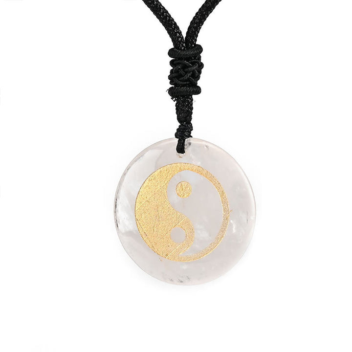 Buddha Stones各種クリスタルアメジストタイガーアイグリーンアベンチュリン陰陽スピリチュアルネックレスペンダント