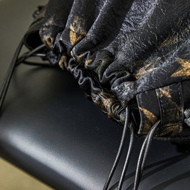 Buddha Stonesイエロー 竹の葉柄 アセテート クロスボディバッグ ショルダーバッグ