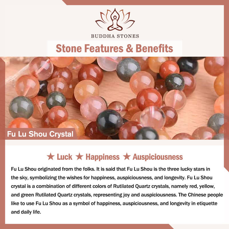 Buddha Stones14K 金メッキ 銅製 福禄寿 クリスタル ピーチムーンストーン 幸福 富 リング