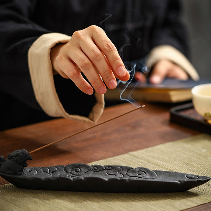 Buddha Stones吉兆雲PiXiu癒し 陶器 スティック 香炉 装飾